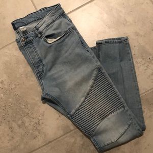 Light Blue Moto Denim